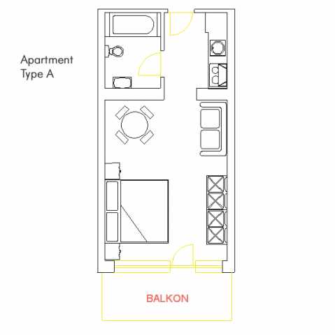 Layout of Apartment Type A
