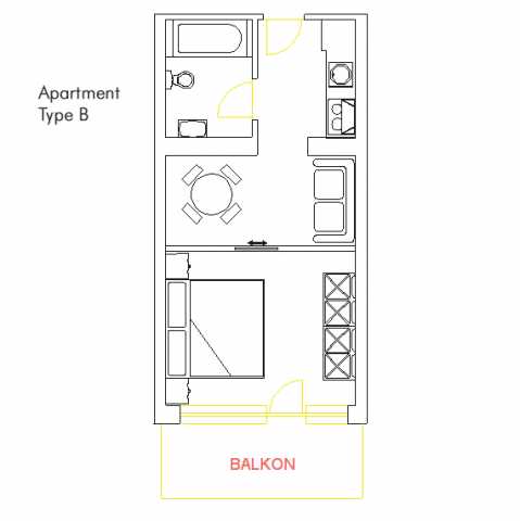 Layout of Apartment Type B